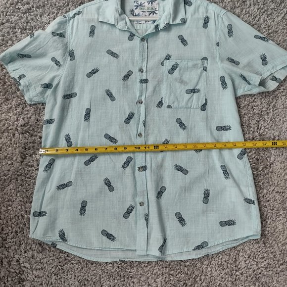 Tenth Ocean Mens Casual Button Down Short Sleeve Shirt - Picture 3 of 7